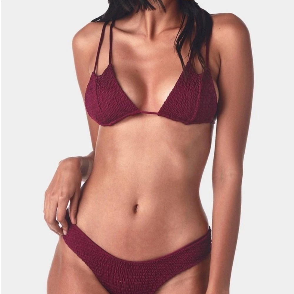 INDAH maroon bikini top